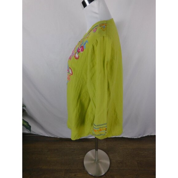 Calessa Large Embroidered Boho Peasant Tunic Boho Witch - Picture 4 of 11